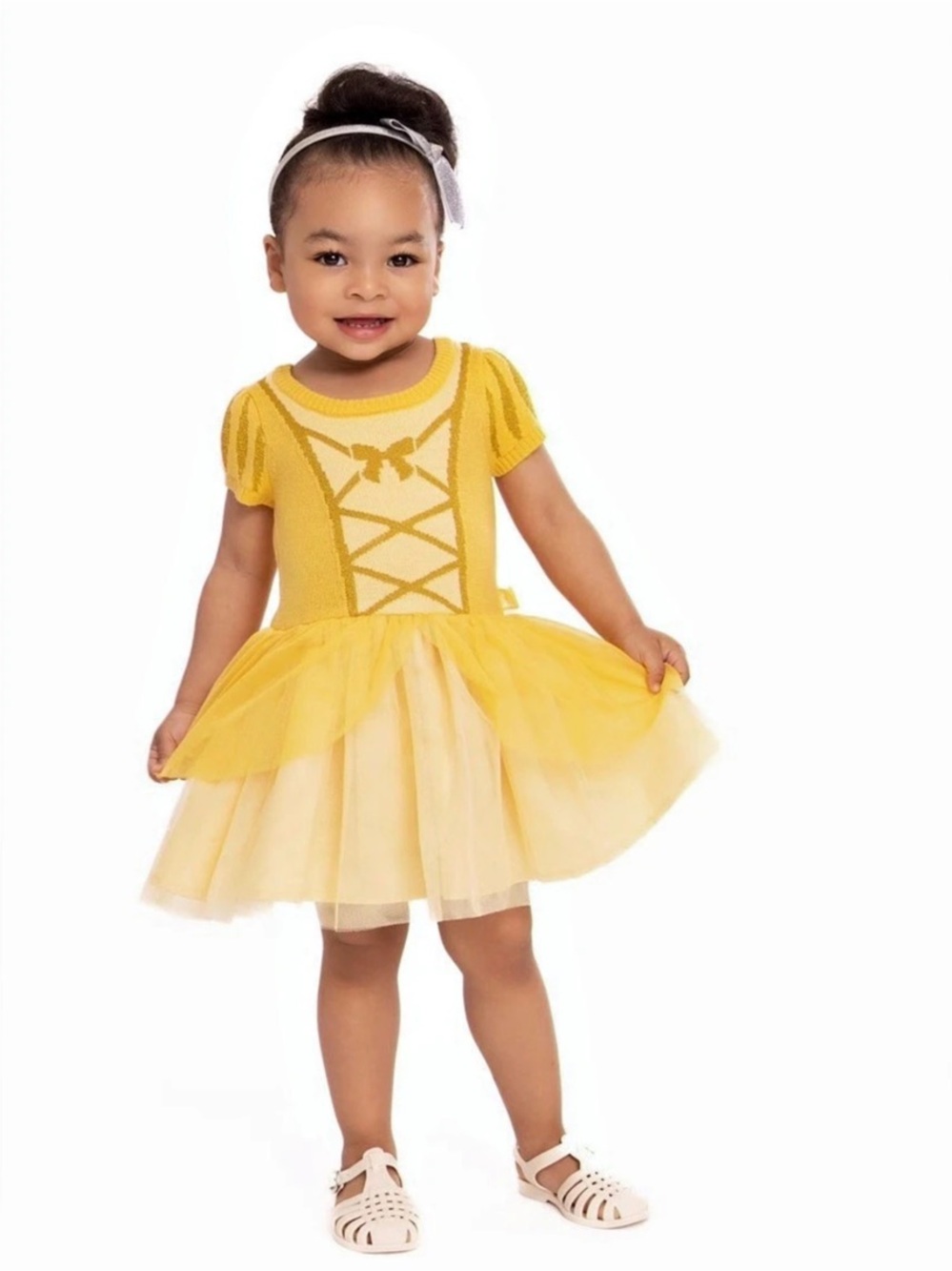 Disney Princess Belle Sweater Tulle Dress Girls 4T